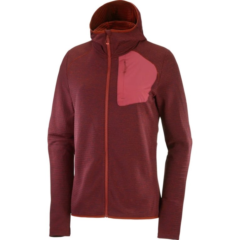 Casaco Salomon Essential Lightwarm Encapuzado Feminino Bordeaux | PT K36492